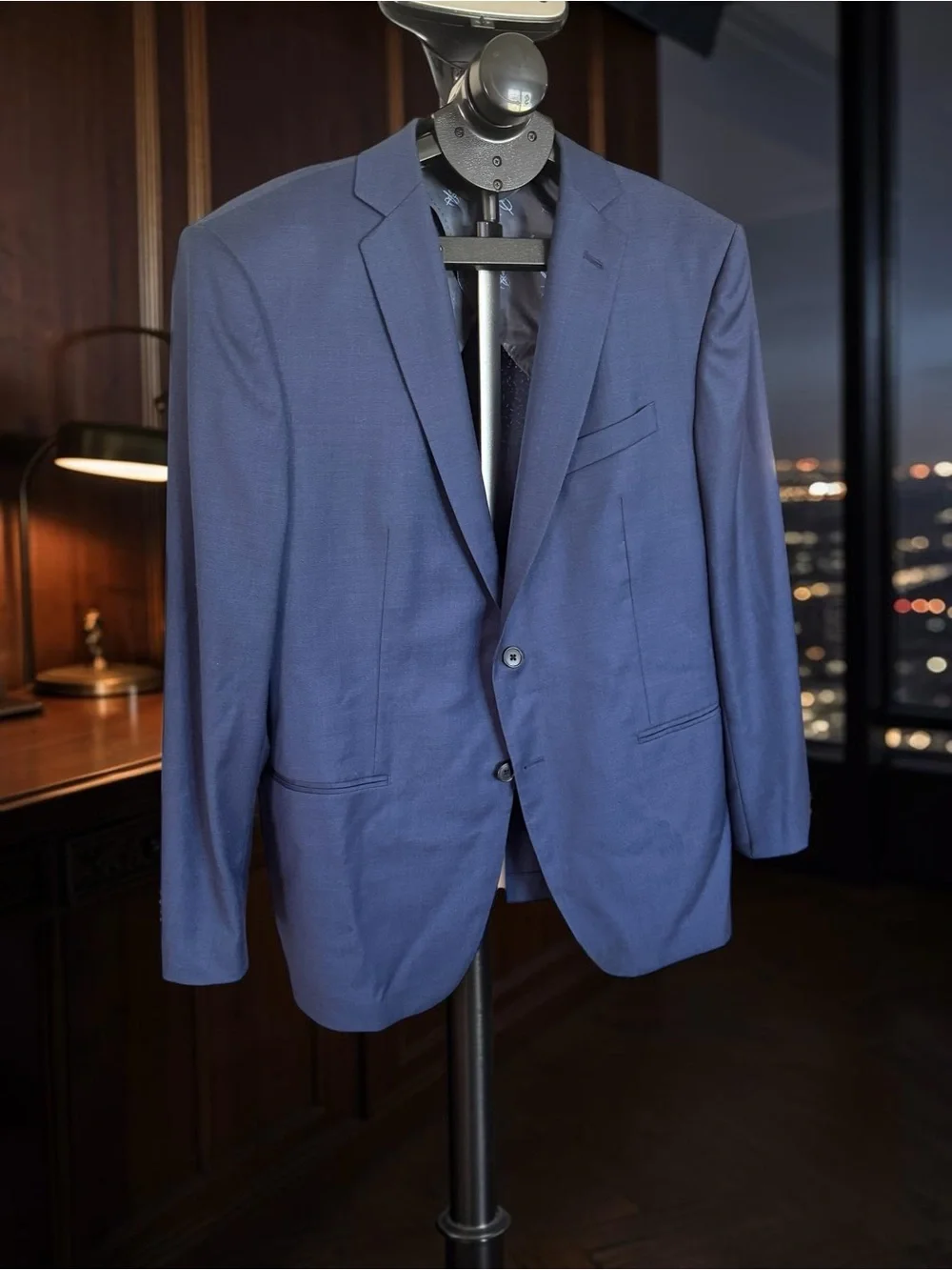 John Varvatos 44R BOND-JB Navy Wool Blazer Cerruti 1881 Fabric Signature Tailore